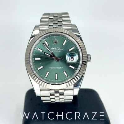 2022 ROLEX DATEJUST GREEN DIAL 41MM 126334 - WatchCraze.com.au