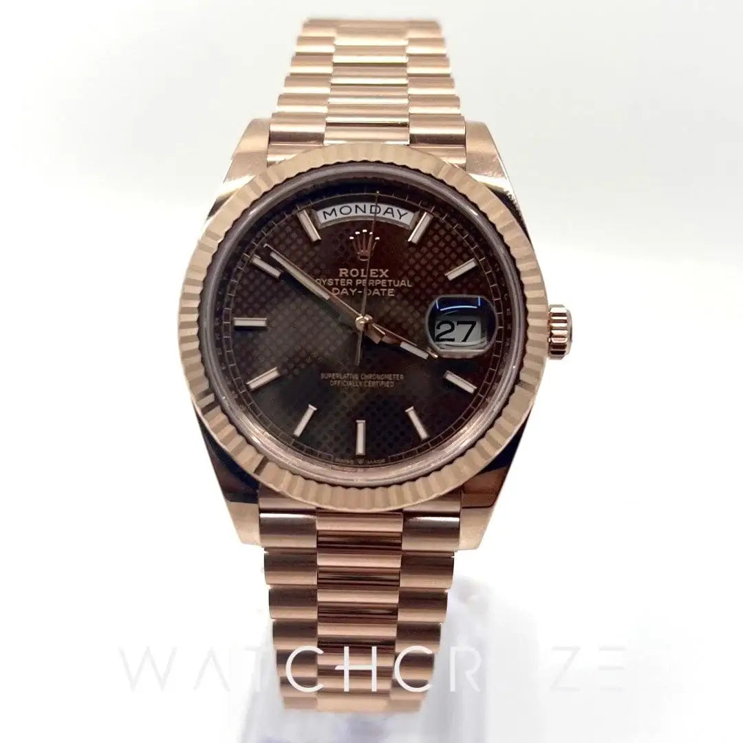 2021 ROLEX DAY-DATE 18CT EVEROSE GOLD 40MM 228234 DISCONTINUED DIAL