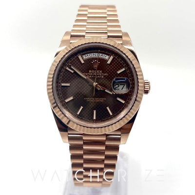 2021 ROLEX DAY-DATE 18CT EVEROSE GOLD 40MM 228234 DISCONTINUED DIAL - WatchCraze.com.au