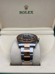 2022 ROLEX GMT MASTER II ROOTBEER ROLESOR EVEROSE & OYSTERSTEEL 40MM 126711CHNR - WatchCraze.com.au