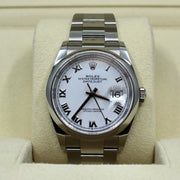 2021 ROLEX DATEJUST 36MM SMOOTH OYSTERSTEEL WHITE DIAL 126200 - WatchCraze.com.au