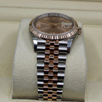 2022 ROLEX DATEJUST 36MM EVEROSE & OYSTERSTEEL ROSE ROMAN NUMERAL DIAMOND DIAL 126231 - WatchCraze.com.au