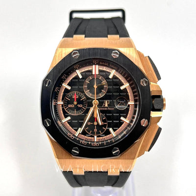 2018 AUDEMARS PIGUET ROYAL OAK OFFSHORE ROSE GOLD CHRONOGRAPH 44MM 26401RO - WatchCraze.com.au