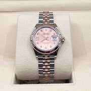 2023 ROLEX LADIES DATE JUST TWO TONE EVEROSE PINK DIAL DIAMOND MARKER 31MM 279171 - WatchCraze.com.au