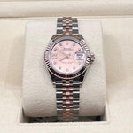 2023 ROLEX LADIES DATE JUST TWO TONE EVEROSE PINK DIAL DIAMOND MARKER 31MM 279171 - WatchCraze.com.au