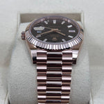 2022 ROLEX DAYDATE 40MM EVEROSE CHOCOLATE BAGUETTE DIAMOND MARKERS 228235 - WatchCraze.com.au