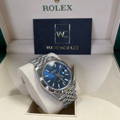 ROLEX DATEJUST BLUE DIAL FLUTED BEZEL JUBILEE BRACELET 126334 2020 - WatchCraze.com.au