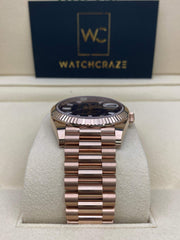 2022 ROLEX DAY-DATE 40MM EVEROSE EINSENKIESEL DIAL W/ BAGUETTE DIAMOND INDICES 228235 - WatchCraze.com.au