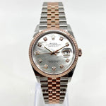 2022 ROLEX DATEJUST 36MM EVEROSE & OYSTERSTEEL MOTHER OF PEARL DIAMOND DIAL 126231 - WatchCraze.com.au
