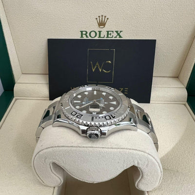 2021 ROLEX YACHT-MASTER ROLESOR PLATINUM & OYSTERSTEEL GREY DIAL 40MM 126662 - WatchCraze.com.au