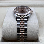 2023 ROLEX LADIES DATE JUST TWO TONE EVEROSE PINK DIAL DIAMOND MARKER 31MM 279171 - WatchCraze.com.au