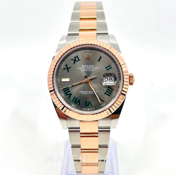 2022 ROLEX DATEJUST 41MM WIMBLEDON EVEROSE & OYSTERSTEEL 126331 - WatchCraze.com.au