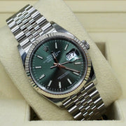 2022 ROLEX DATEJUST 36 MINT DIAL FLUTED & JUBILEE STICKERED 126234 - WatchCraze.com.au