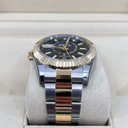 2022 ROLEX SKYDWELLER YELLOW GOLD & OYSTERSTEEL 42MM 326933 RX8 STICKERS - WatchCraze.com.au