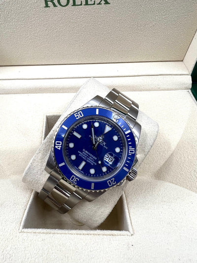 2013 ROLEX SUBMARINER SMURF 40MM 116619LB WHITE GOLD - WatchCraze.com.au