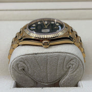 2022 ROLEX DAY-DATE 36 YELLOW GOLD 36MM GREEN OMBRÉ DIAL 128238