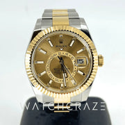 2022 ROLEX SKY-DWELLER TWO TONE CHAMPAGNE DIAL 326933