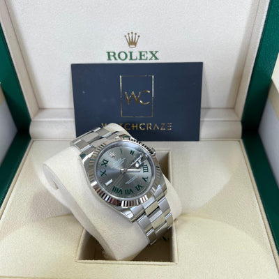 ROLEX DATEJUST 41MM WIMBLEDON DIAL FLUTED BEZEL 126334 - WatchCraze.com.au