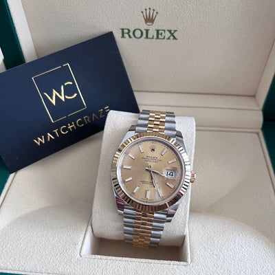 ROLEX DATEJUST 41mm DJ41 TWO TONED YELLOW GOLD FLUTED JUBILEE 116233 - WatchCraze.com.au