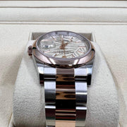 2022 ROLEX DATEJUST 36MM PALM DIAL EVEROSE & OYSTERSTEEL SMOOTH 126201 - WatchCraze.com.au