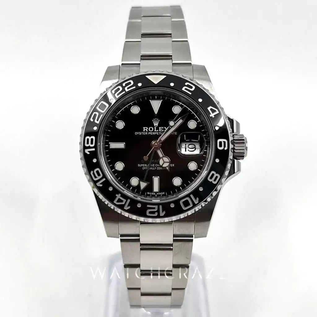 2018 ROLEX GMT II MASTER BLACK BEZEL 40MM 116710LN