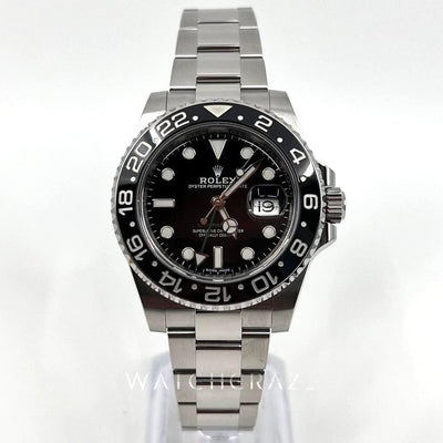 2018 ROLEX GMT II MASTER BLACK BEZEL 40MM 116710LN - WatchCraze.com.au