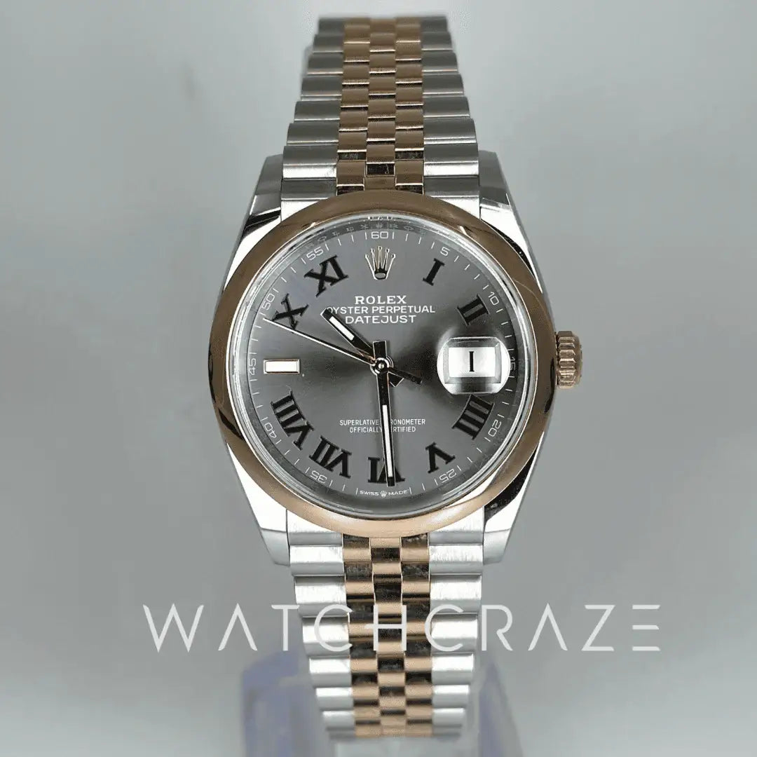 2022 ROLEX DATEJUST TWO TONE WIMBLEDON DIAL 36MM 126201