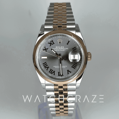 2022 ROLEX DATEJUST TWO TONE WIMBLEDON DIAL 36MM 126201