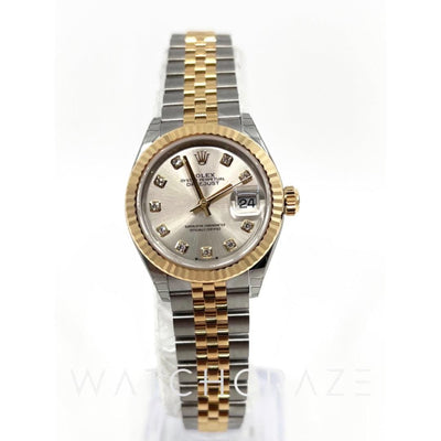 2023 ROLEX LADY-DATEJUST SILVER DIAL DIAMOND MARKERS 28MM 279173 - WatchCraze.com.au