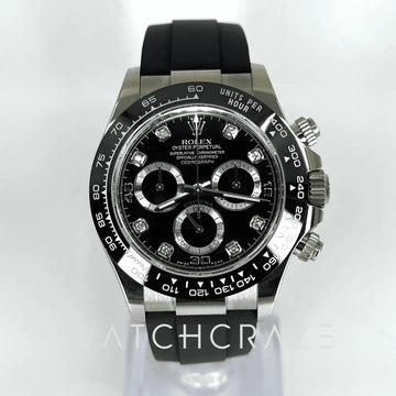 2021 ROLEX DAYTONA DIAMOND MARKERS WHITE GOLD 40MM 116519LN