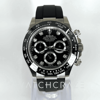 2021 ROLEX DAYTONA DIAMOND MARKERS WHITE GOLD 40MM 116519LN