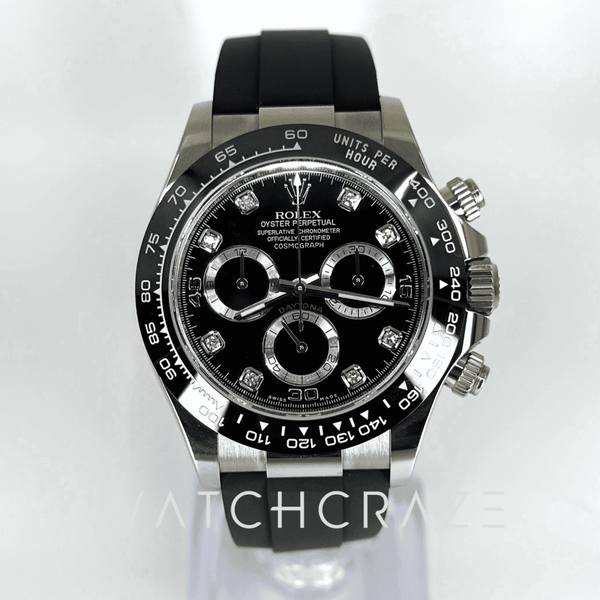 2021 ROLEX DAYTONA DIAMOND MARKERS WHITE GOLD 40MM 116519LN