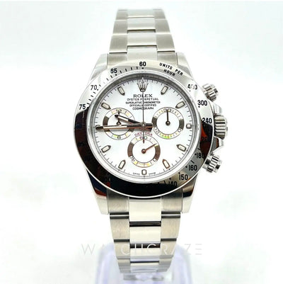 2015 ROLEX DAYTONA WHITE APH DIAL STAINLESS STEEL 116520 40MM - WatchCraze.com.au