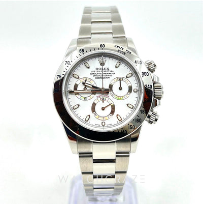 2015 ROLEX DAYTONA WHITE APH DIAL STAINLESS STEEL 116520 40MM - WatchCraze.com.au