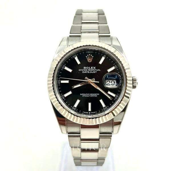 2022 ROLEX DATEJUST 41MM FLUTED & OYSTER 126334 BLACK DIAL RX8 STICKERS