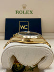 ROLEX DAY-DATE II YELLOW GOLD BLACK WAVY DIAL 41mm 218238 - WatchCraze.com.au