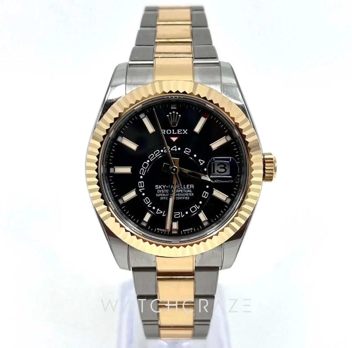 2022 ROLEX SKY-DWELLER YELLOW GOLD & OYSTERSTEEL 42MM 326933 RX8 STICKERS