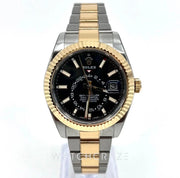 2022 ROLEX SKYDWELLER YELLOW GOLD & OYSTERSTEEL 42MM 326933 RX8 STICKERS - WatchCraze.com.au