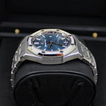 2021 UNWORN AUDEMARS PIGUET ROYAL OAK 34MM BLUE DIAL DIAMOND BEZEL 77351ST - WatchCraze.com.au