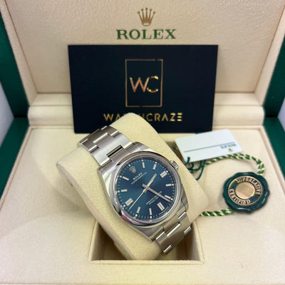 ROLEX OYSTER PERPETUAL BLUE DIAL 36MM 126000 2021 - WatchCraze.com.au