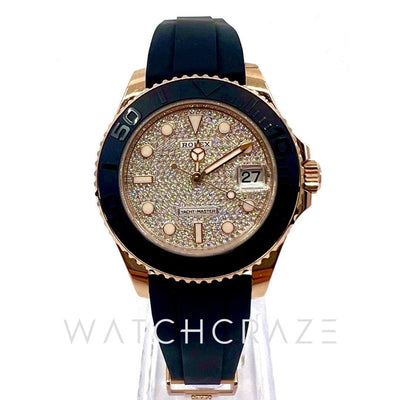 2022 ROLEX YACHT-MASTER PAVED DIAMOND 37MM 268655 - WatchCraze.com.au