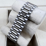 2023 ROLEX DAY DATE ICE BLUE DIAL PLATINUM ROMAN NUMERALS 36MM 128236 - WatchCraze.com.au