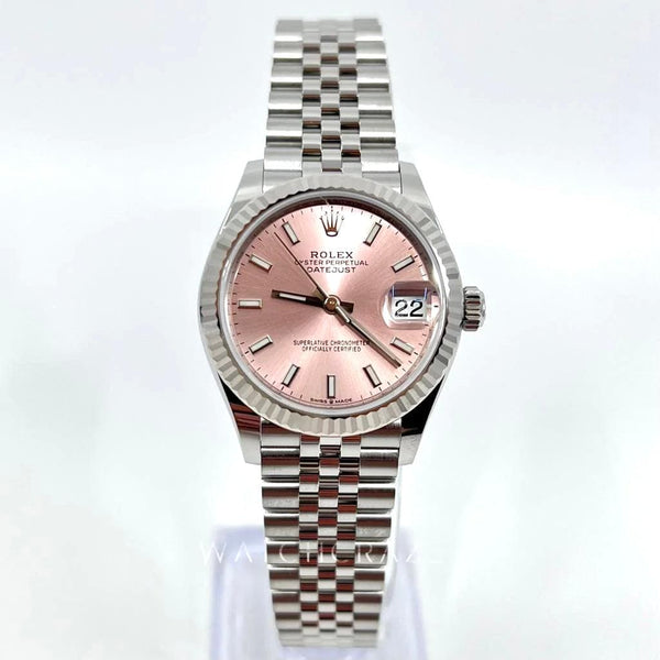 2022 ROLEX DATEJUST 31MM PINK DIAL 278274 FLUTED & JUBILEE - WatchCraze.com.au