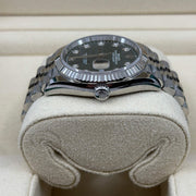 2023 ROLEX DATEJUST OLIVE GREEN PALM MOTIF DIAL DIAMOND MARKERS 36MM 126234 - WatchCraze.com.au