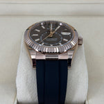 2023 ROLEX SKY-DWELLER OYSTERFLEX ROSE GOLD CHOCOLATE DIAL 42MM 326235