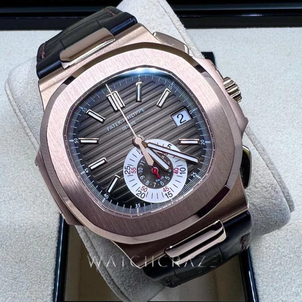 2021 PATEK PHILIPPE NAUTILUS 5980R FLYBACK CHRONOGRAPH  ROSE GOLD 40.5MM - WatchCraze.com.au
