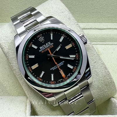 2014 ROLEX MILGUASS M116400GV BLACK DIAL ORIGINAL BOX, ROLEX WARRANTY CARD & HOLDER, NO BOOKLETS - WatchCraze.com.au