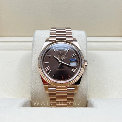 2021 ROLEX DAYDATE EVEROSE CHOCOLATE DIAL 40MM 228235 - WatchCraze.com.au