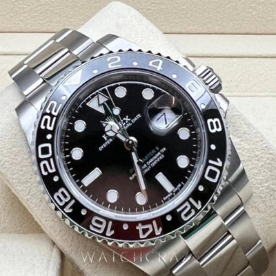 2018 ROLEX GMT II MASTER BLACK BEZEL 40MM 116710LN - WatchCraze.com.au