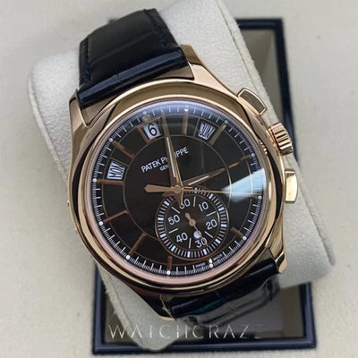 2021 PATEK PHILIPPE ROSE GOLD CHOCOLATE DIAL 5905R FLYBACK CHRONOGRPAH/ANNUAL CALENDAR FULL SET - WatchCraze.com.au